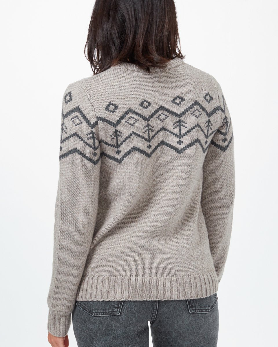 Beige Women's Graphic Knit Wool Jumper