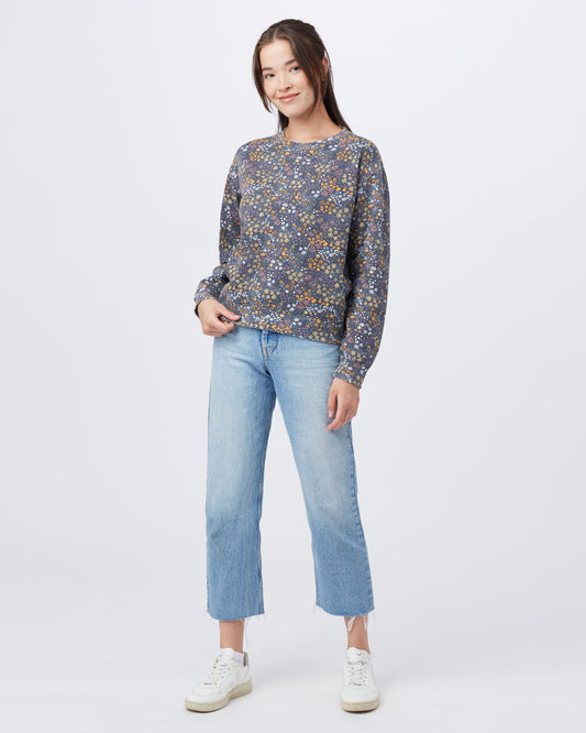 Gray Women's Graphic Crew Neck Sweatshirt