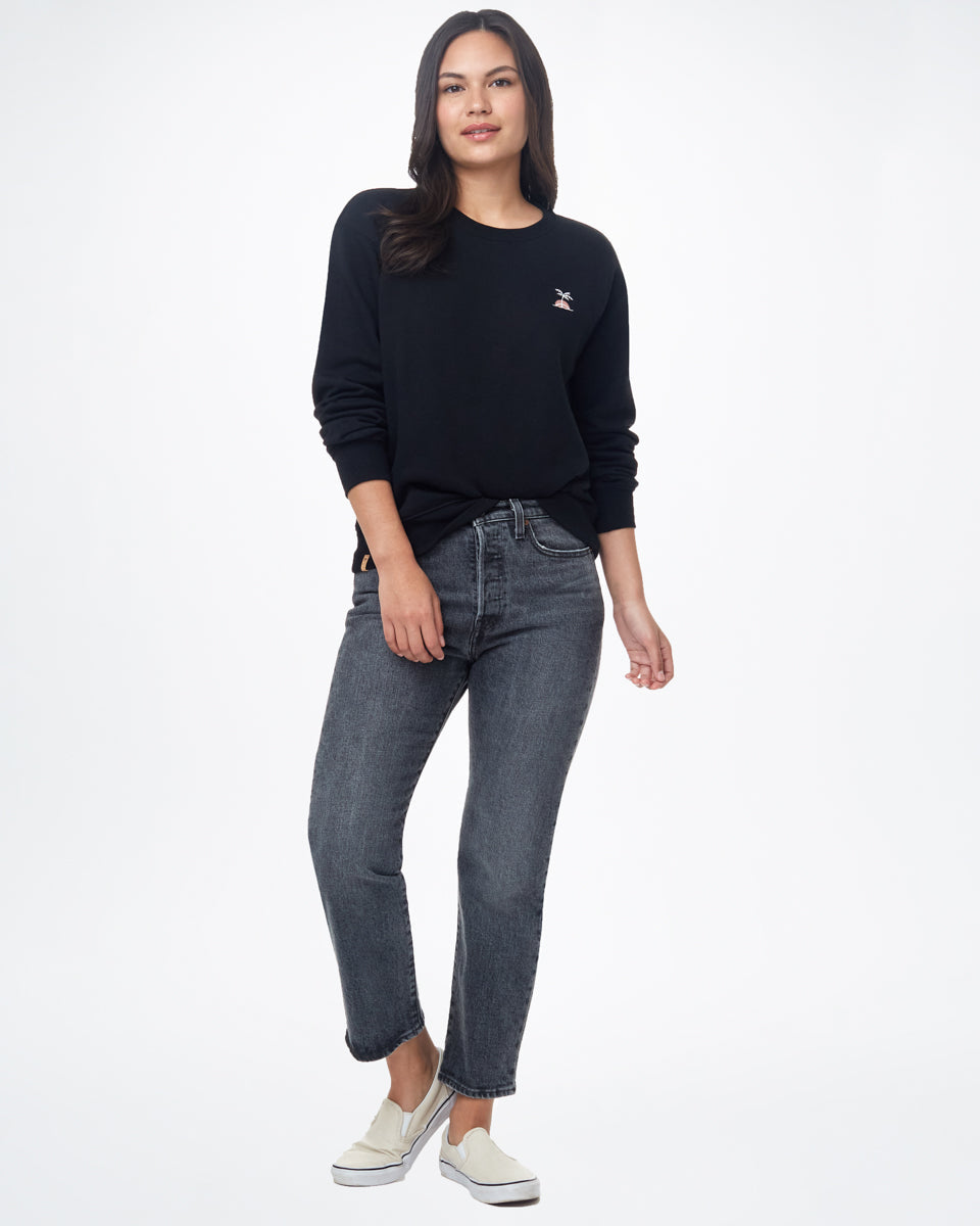 Black Women's Organic Cotton Graphic Sweatshirt