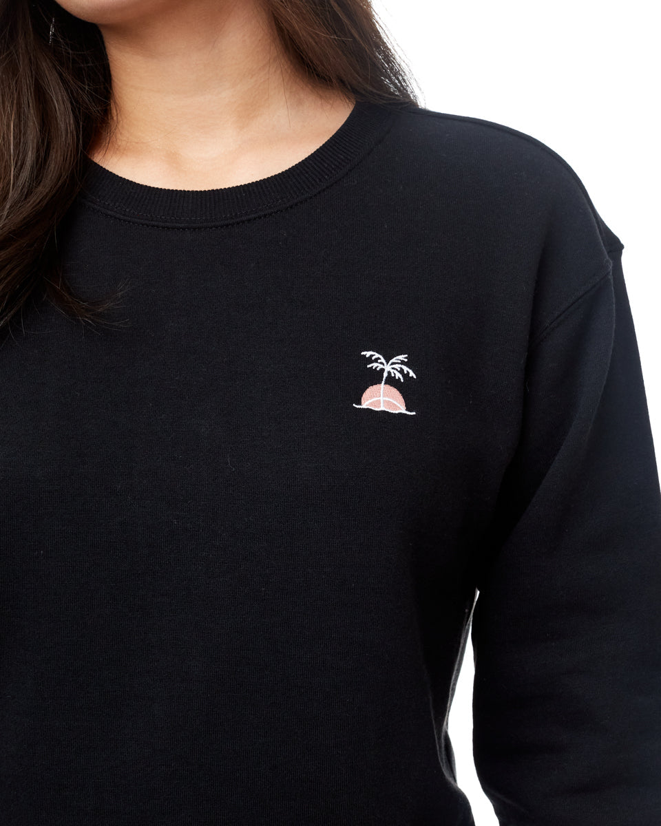 Black Women's Organic Cotton Graphic Sweatshirt