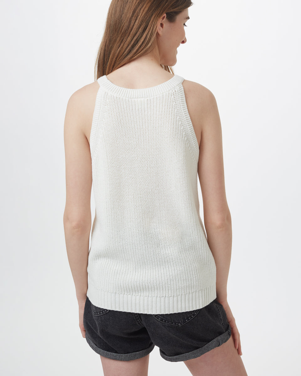 White Women's Knit Halter Neck Top