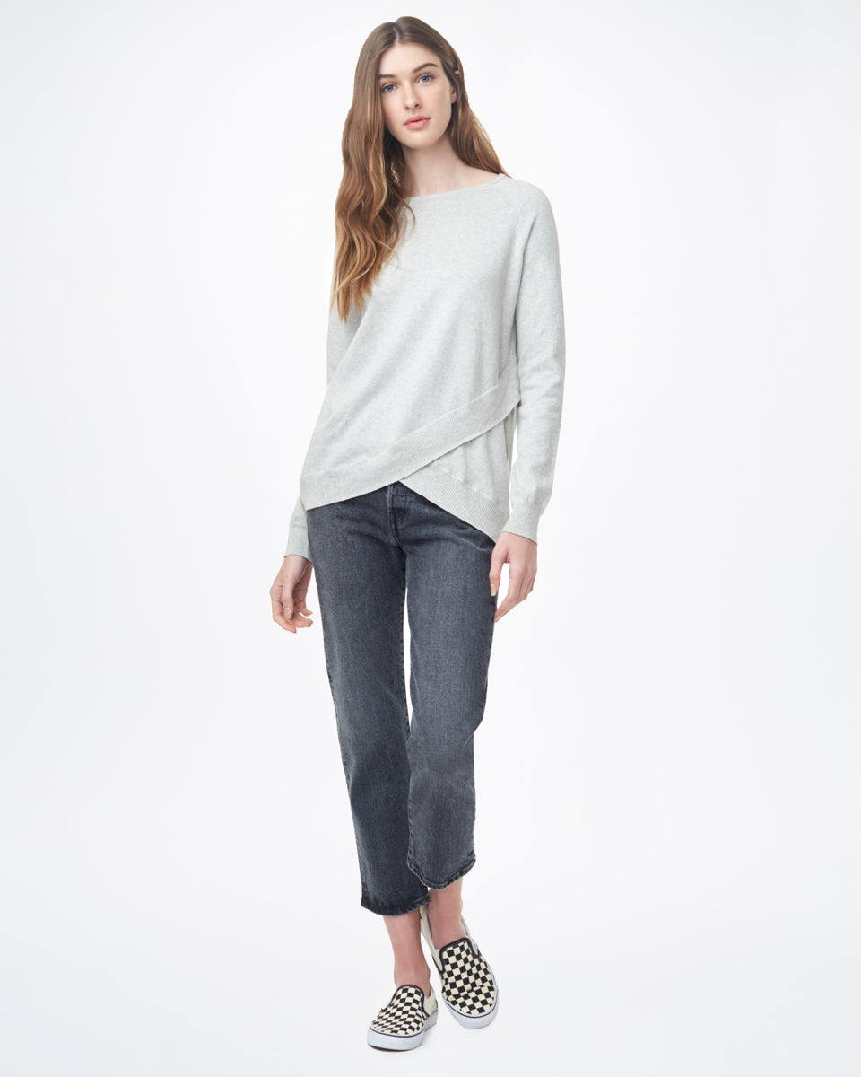 Gray Women's Longsleeve Crossover Jumper