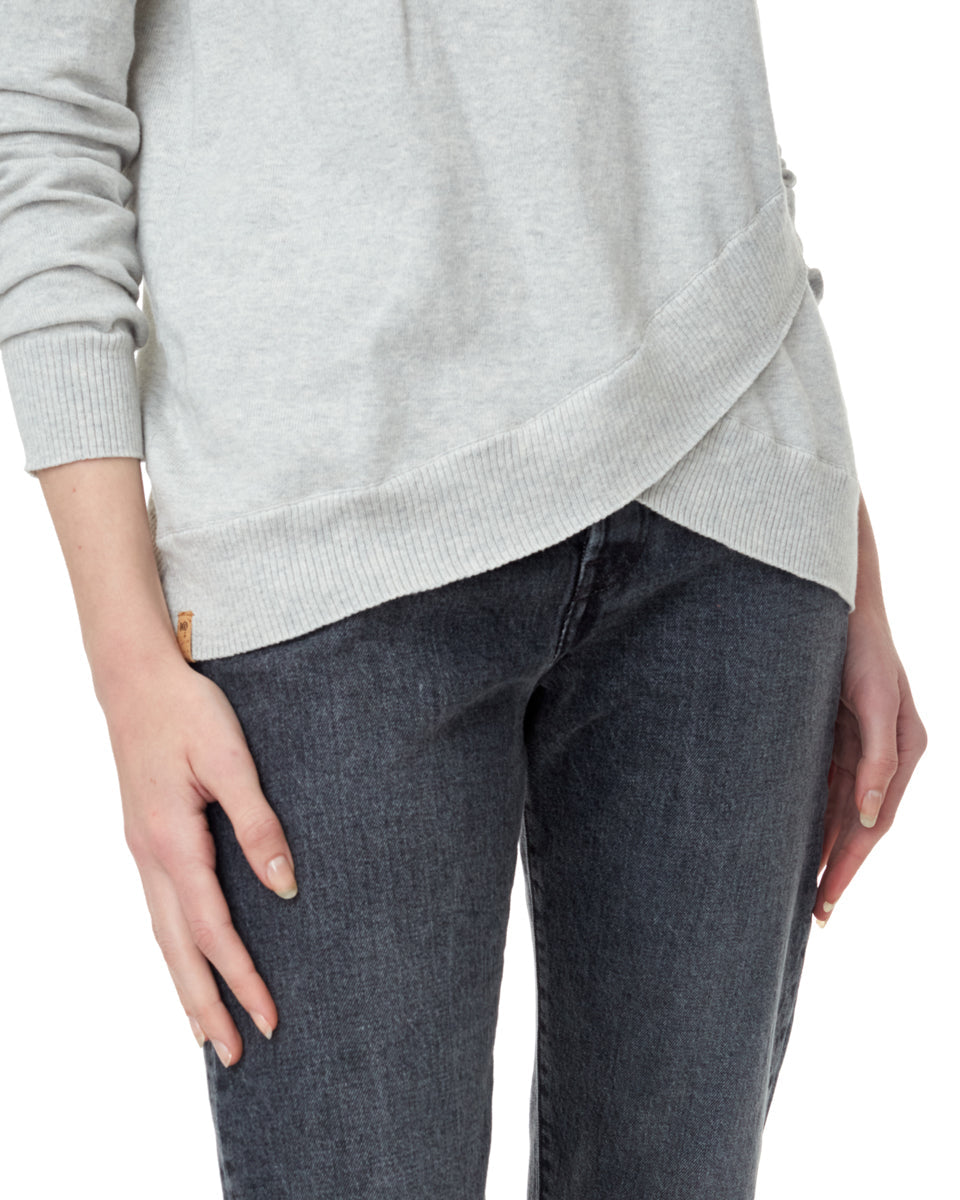 Gray Women's Longsleeve Crossover Jumper