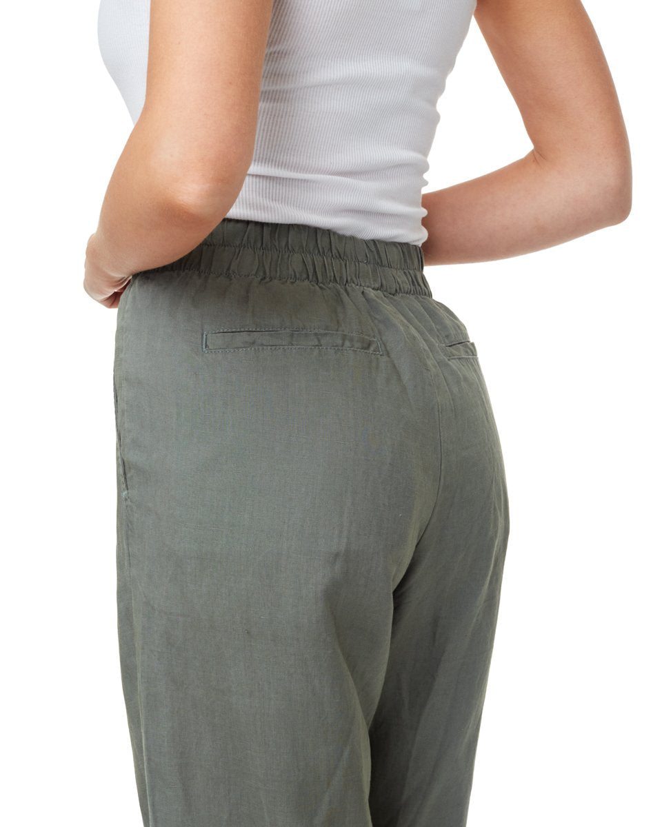 Green Women's Cropped Wide Leg Trousers