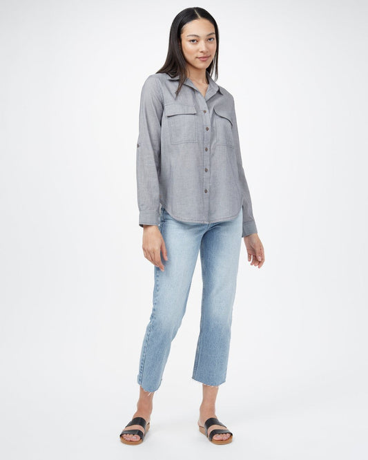 Blue Women's Organic Cotton Button-Up