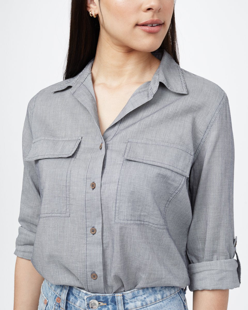 Blue Women's Organic Cotton Button-Up