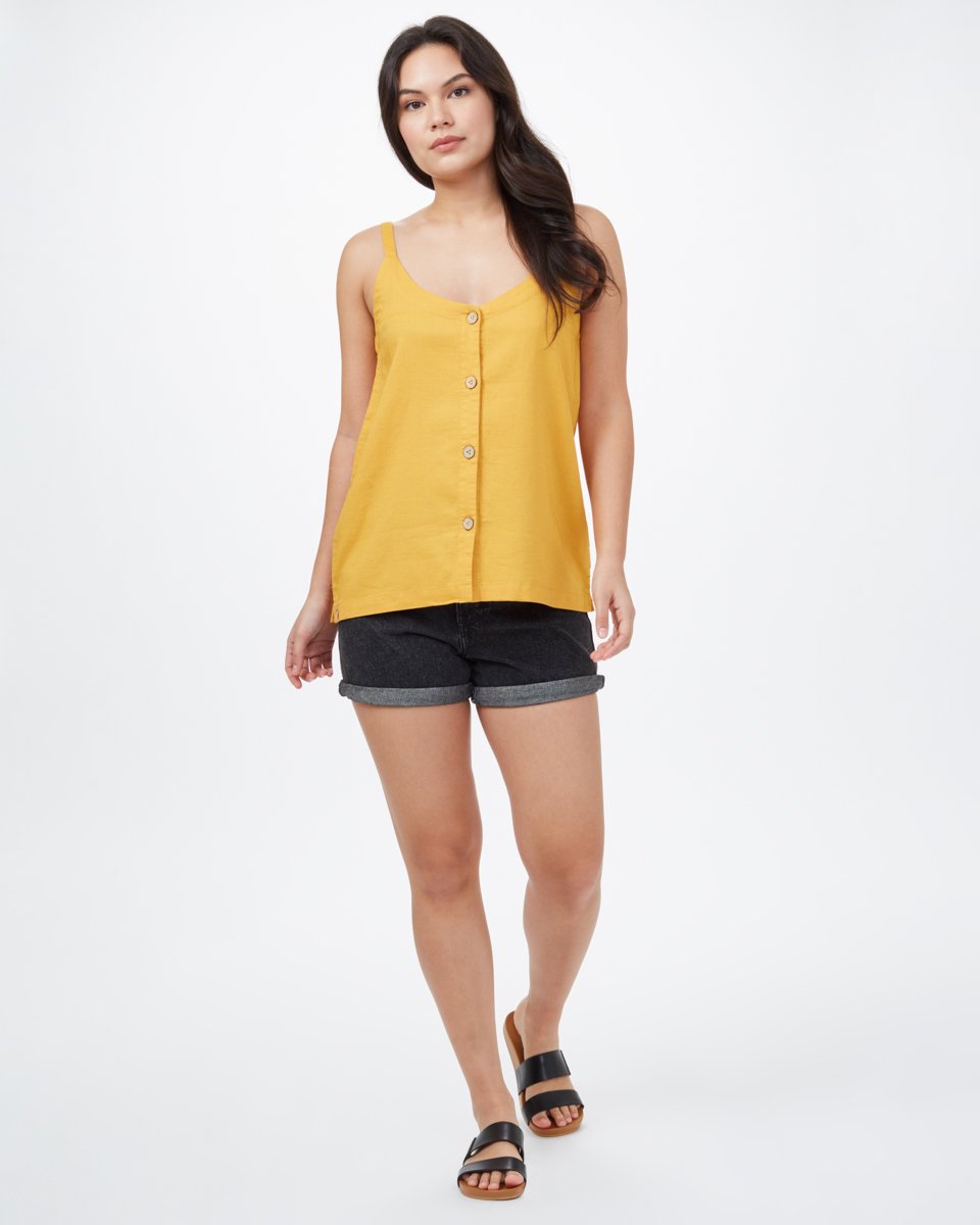 Yellow Women's Button Front Tank Top