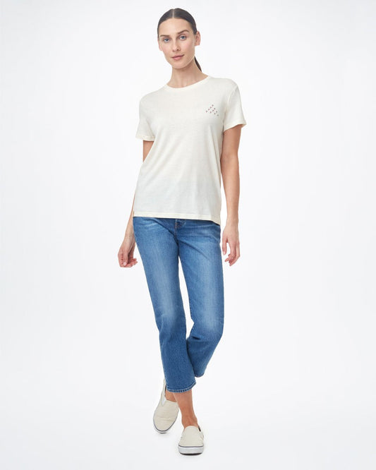 White Recycled Crew Neck Graphic Tee