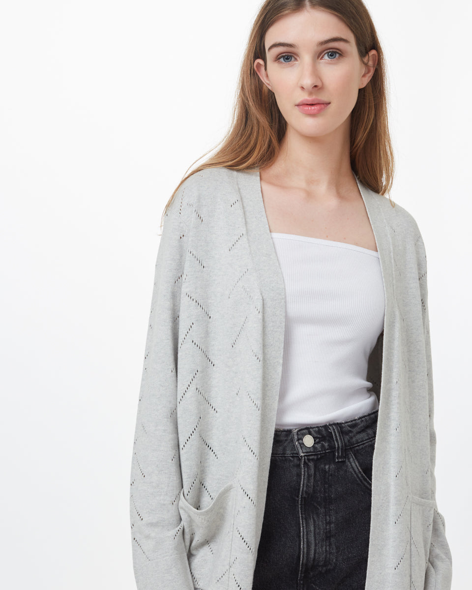 Gray Women's Organic Knit Cardigan
