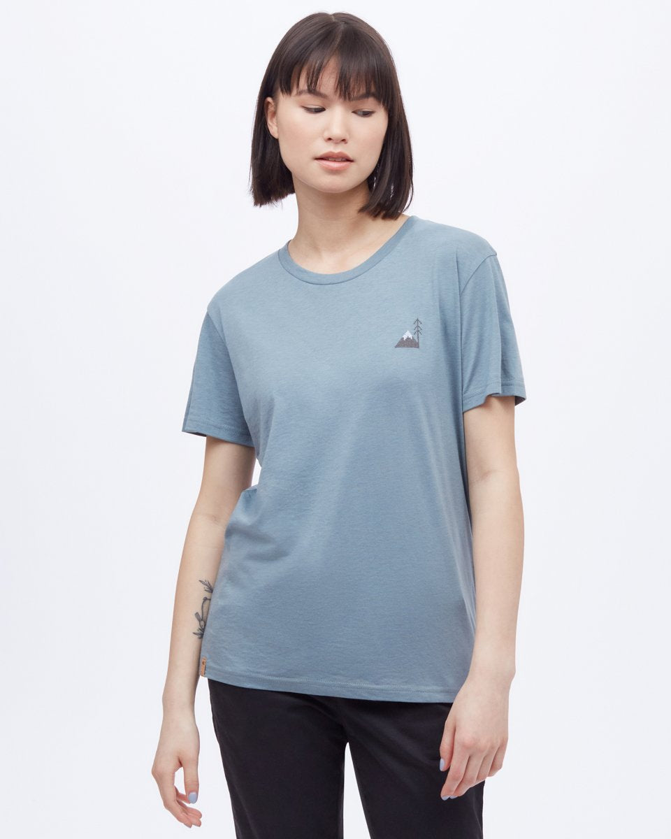 Blue Embroidered Graphic Tee