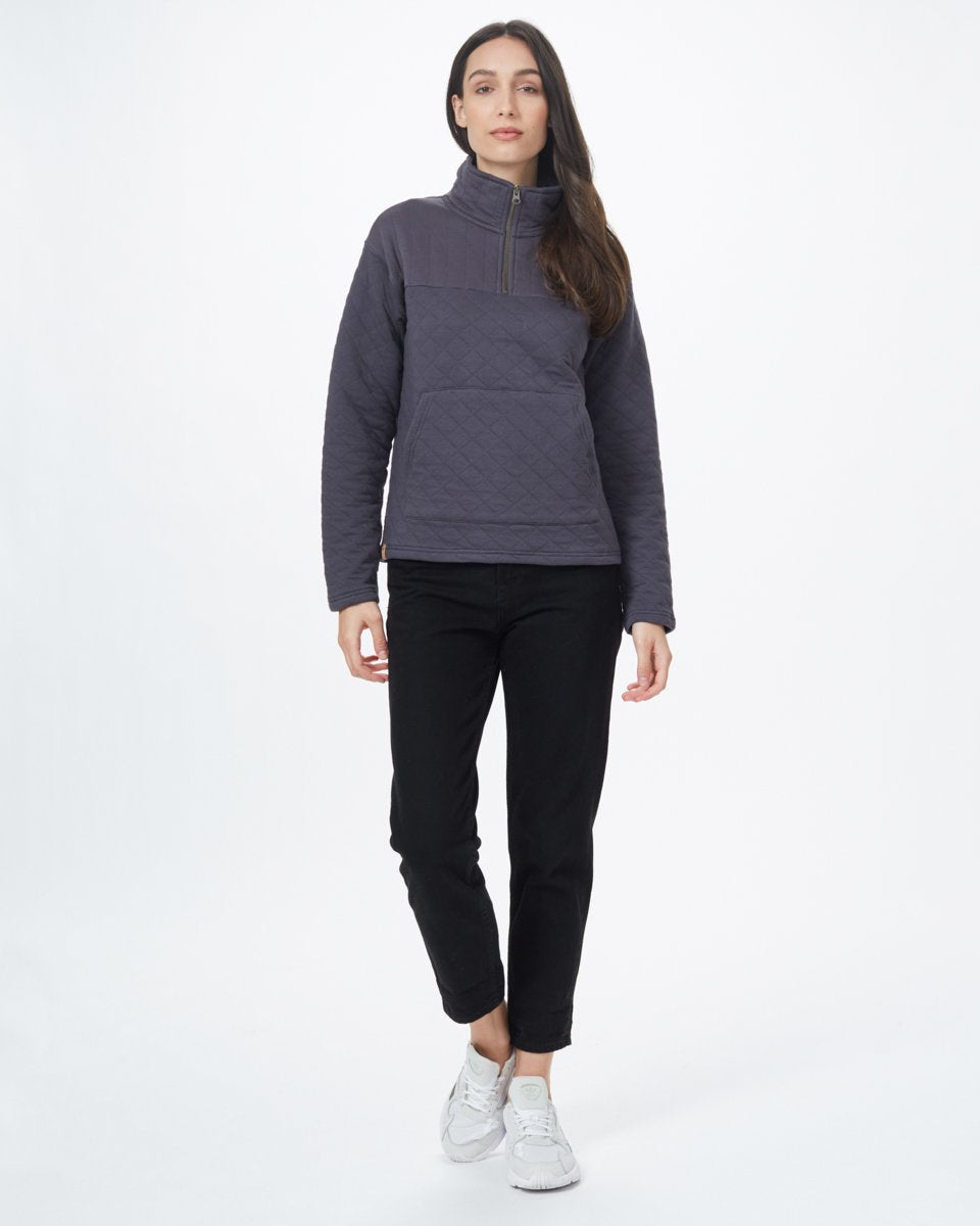 Gray Women's Quarter Zip Sweatshirt