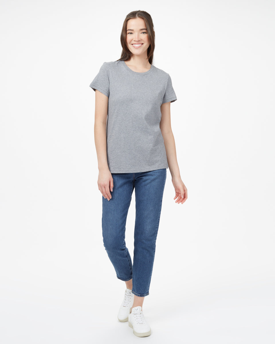 Gray Organic Cotton, Crew-Neck T-Shirt