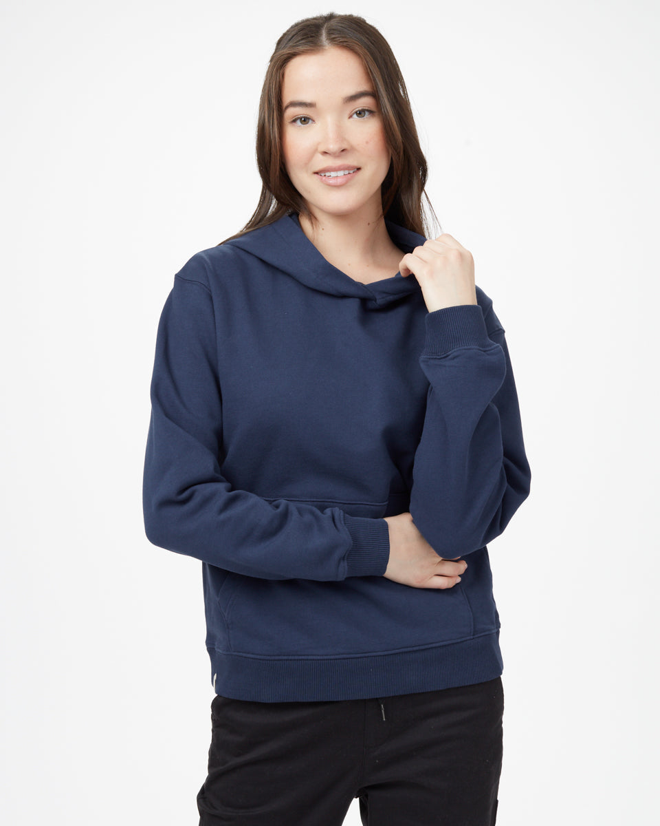 Blue Women's Organic Cotton Pullover Hoodie