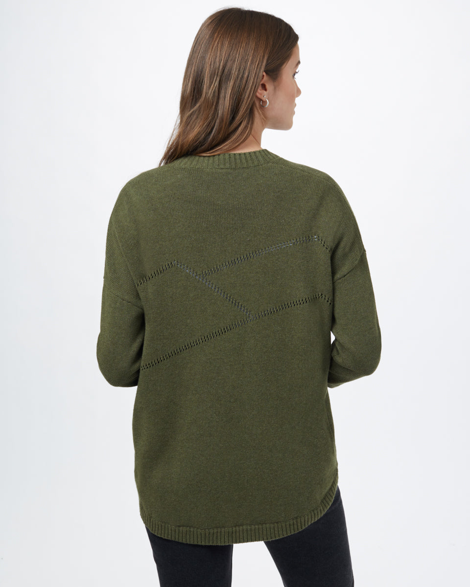 Green Women's Organic Cotton Knit Cardigan