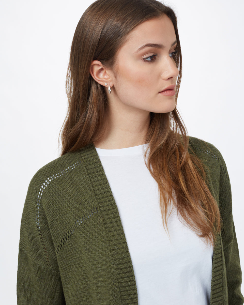 Green Women's Organic Cotton Knit Cardigan