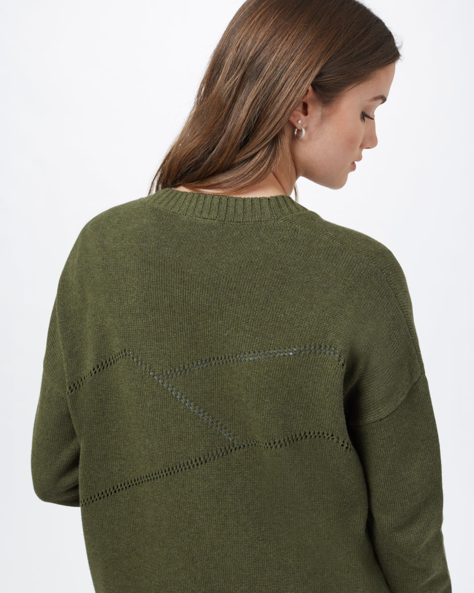 Green Women's Organic Cotton Knit Cardigan