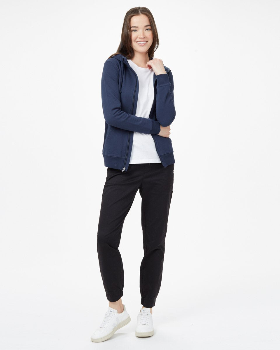 Blue Women's Organic Cotton Hooded Zip-Up