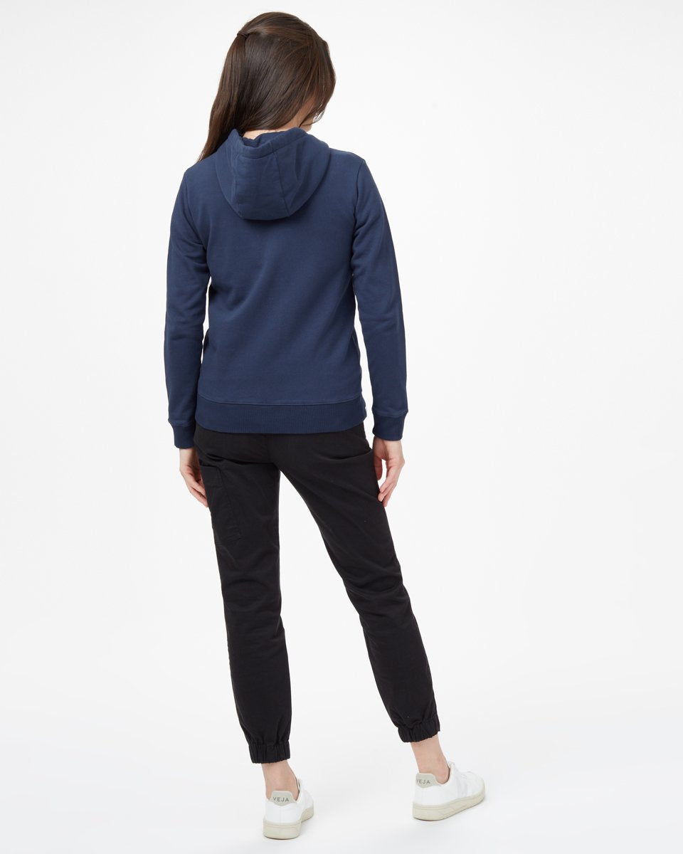 Blue Women's Organic Cotton Hooded Zip-Up