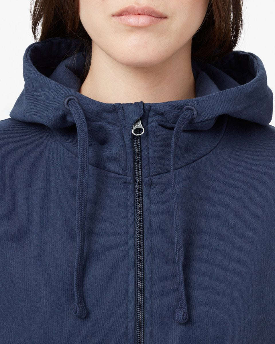 Blue Women's Organic Cotton Hooded Zip-Up