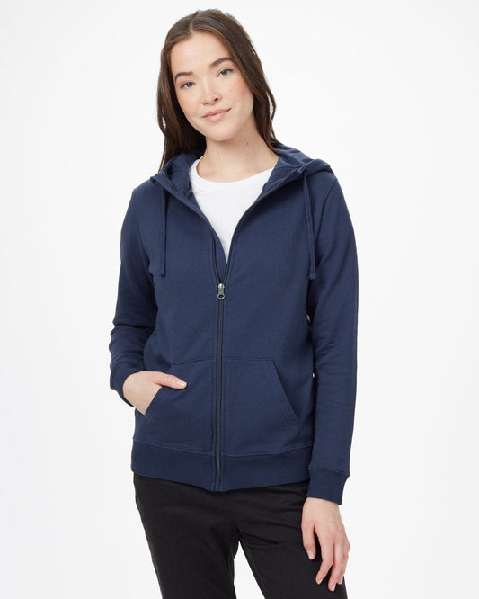 Blue Women's Organic Cotton Hooded Zip-Up