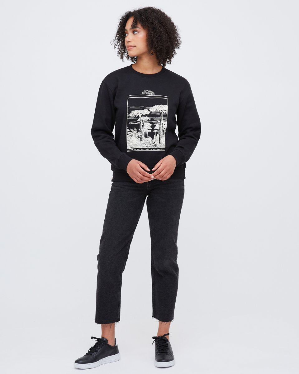 Black Women's Graphic Crew Neck