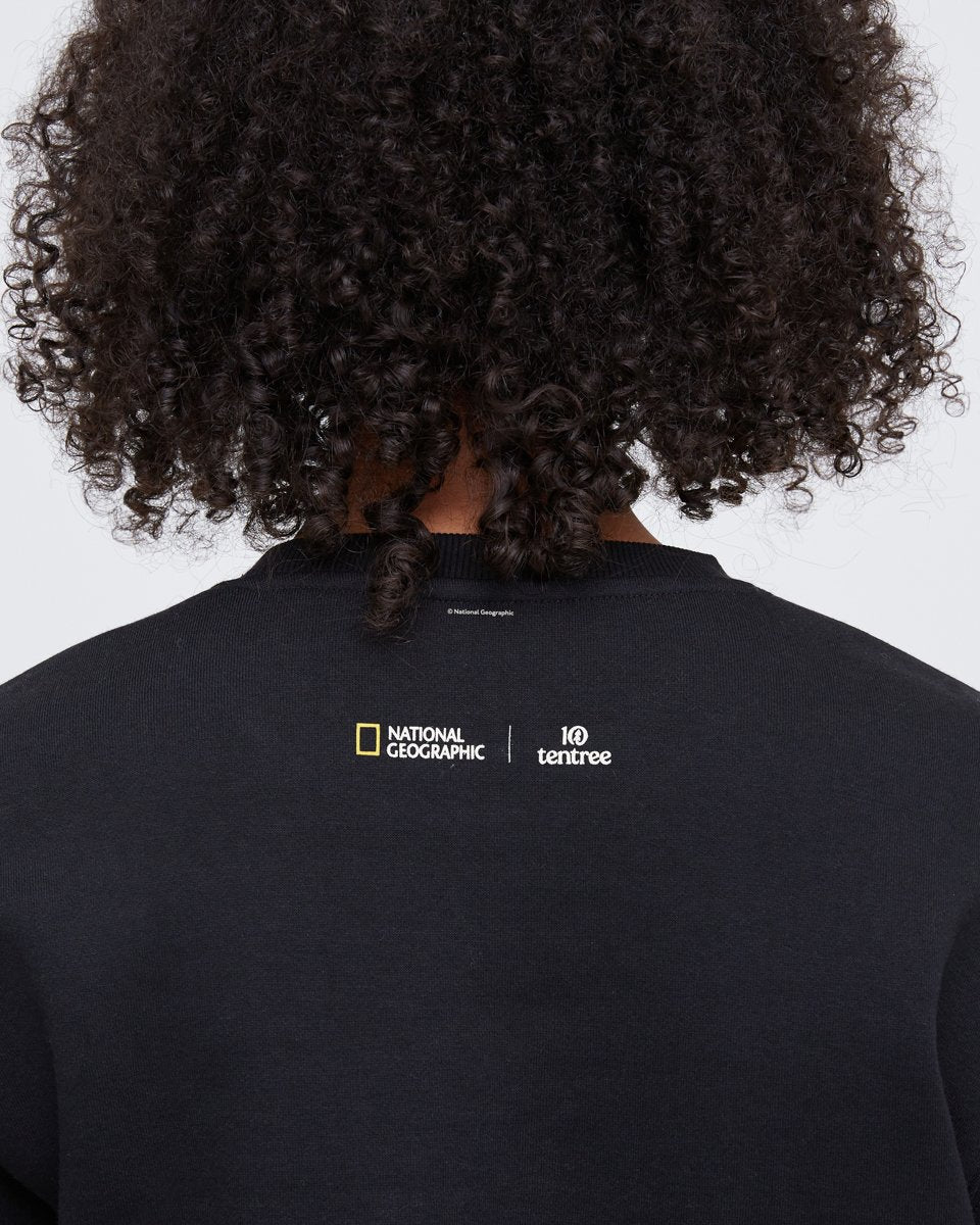 Black Women's Graphic Crew Neck