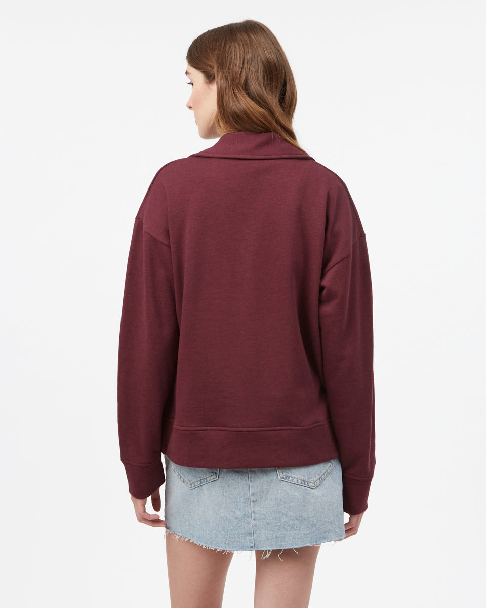 Purple Women's Oversized V Neck Collar Sweatshirt
