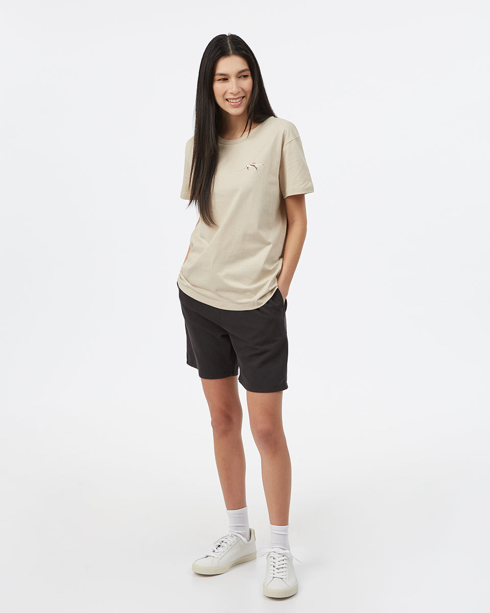 Beige Women's Graphic Short Sleeve Tee