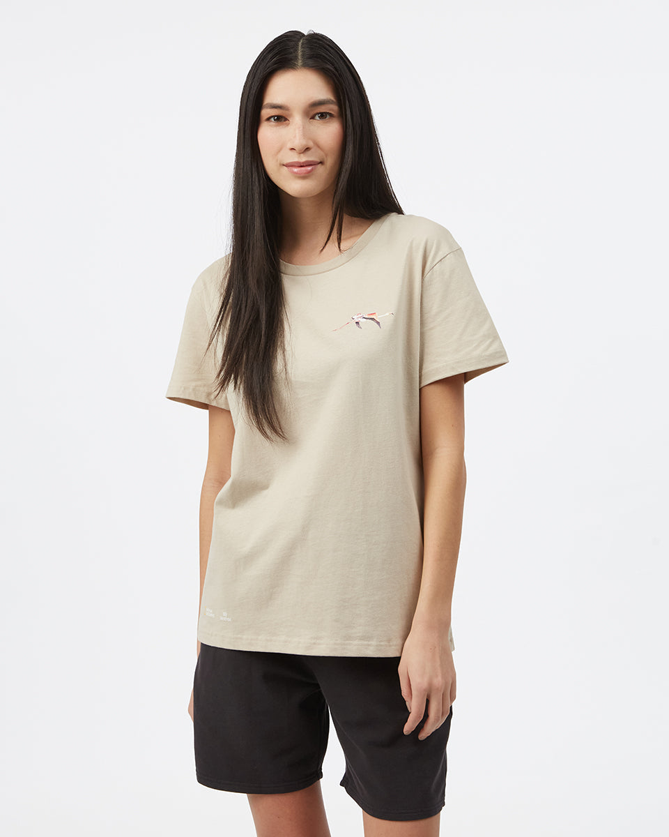 Beige Women's Graphic Short Sleeve Tee