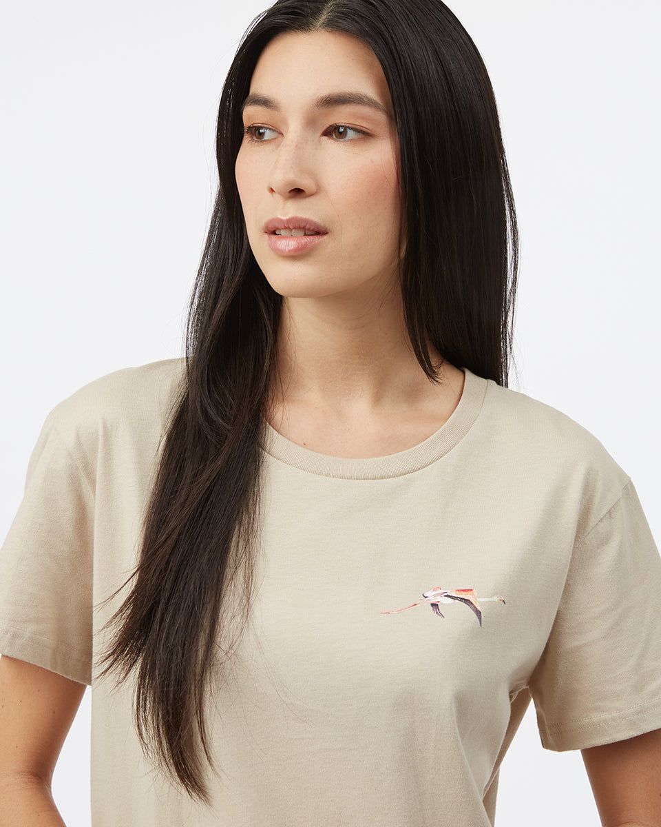 Beige Women's Graphic Short Sleeve Tee