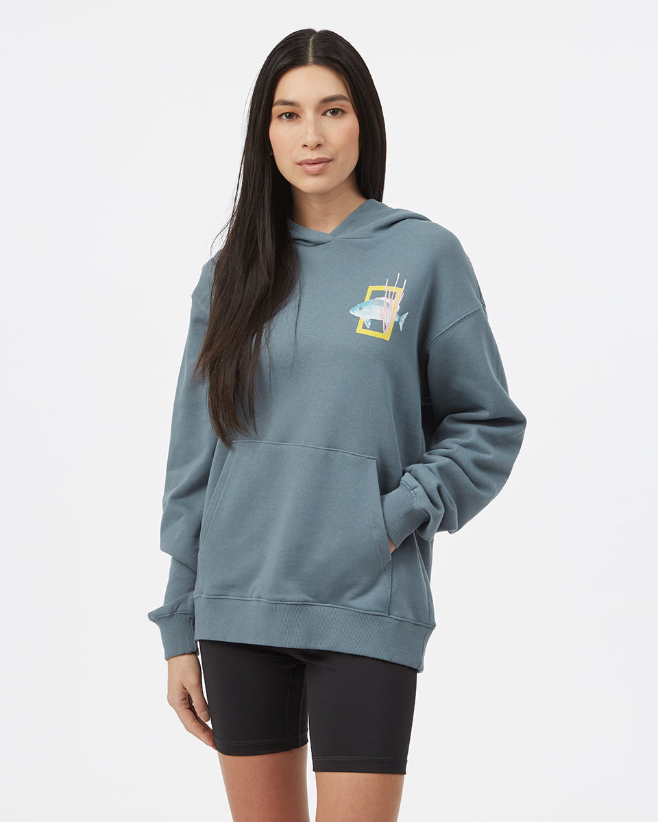 Blue Women's Fish Graphic Pullover