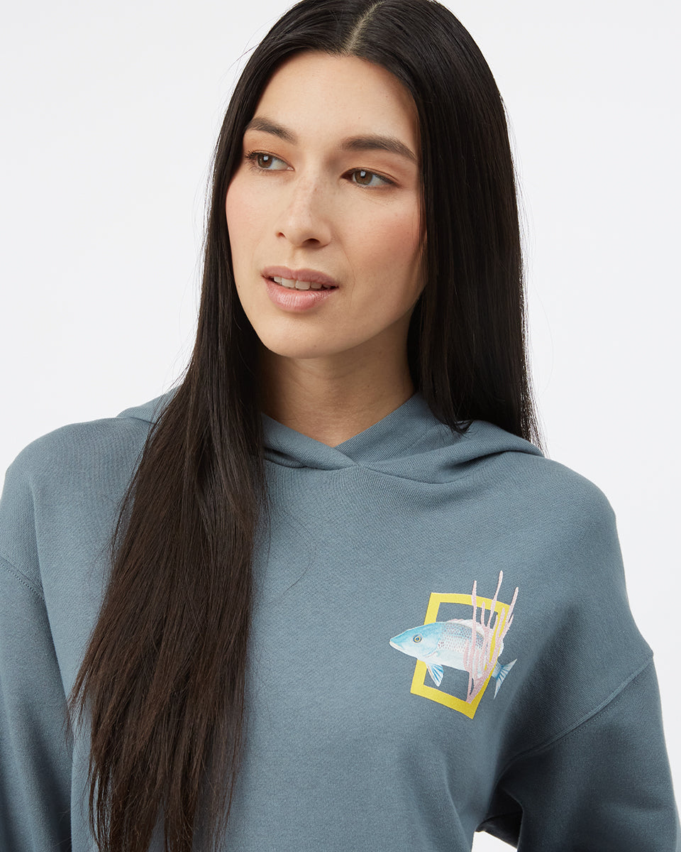 Blue Women's Fish Graphic Pullover