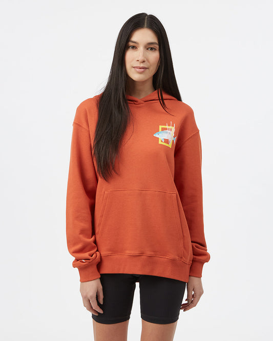 Orange Women's Fish Graphic Pullover