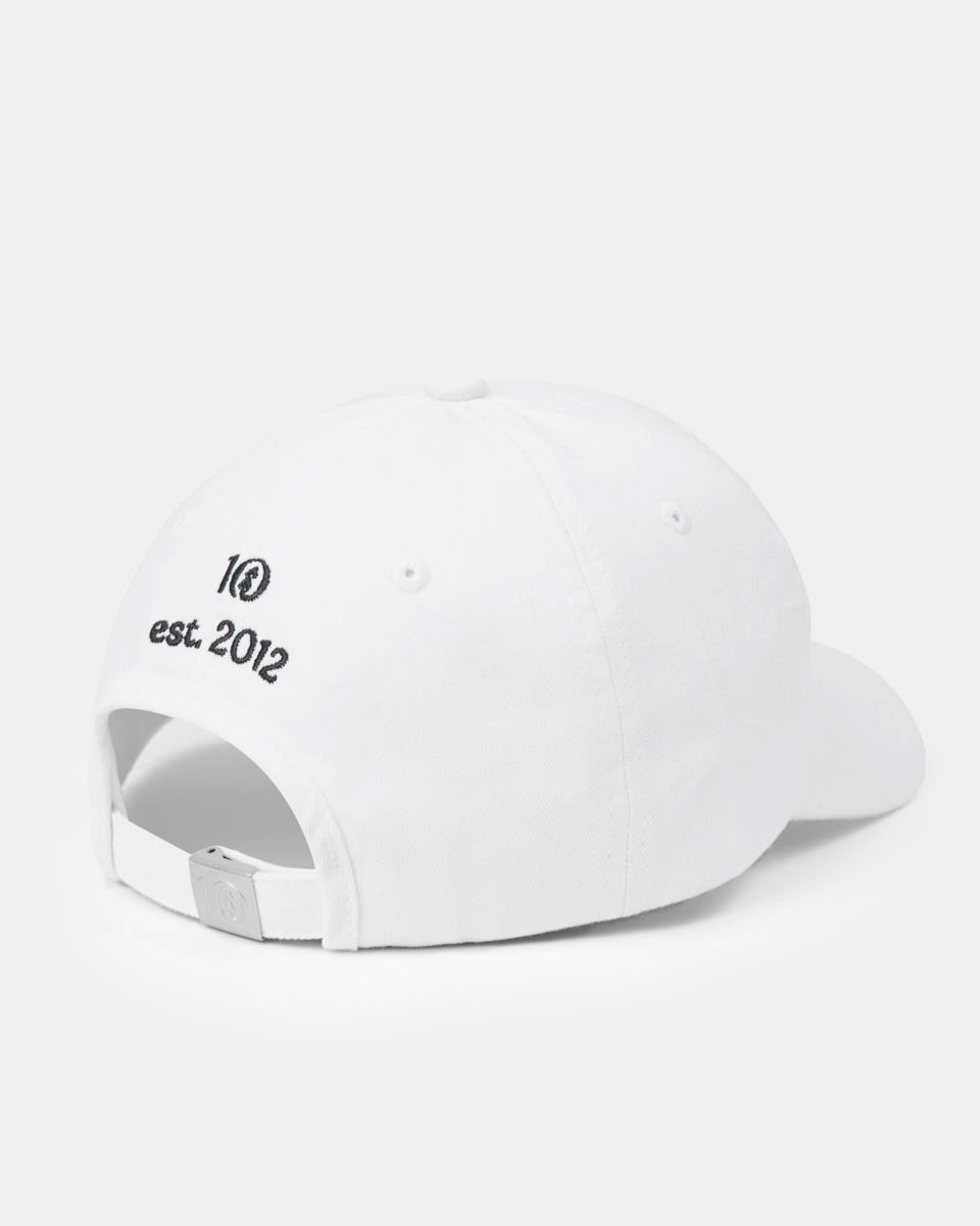 White Adjustable Organic Cotton Baseball Cap