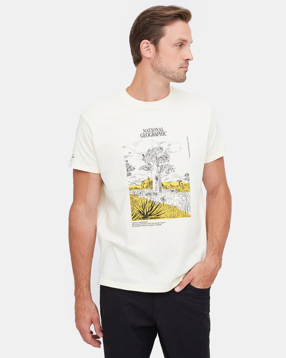 White National Geographic Unisex Graphic Tee