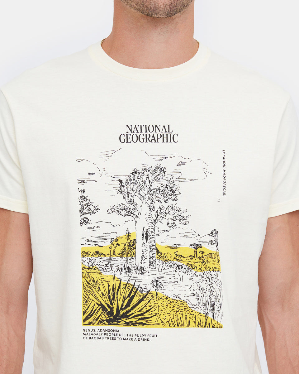 White National Geographic Unisex Graphic Tee