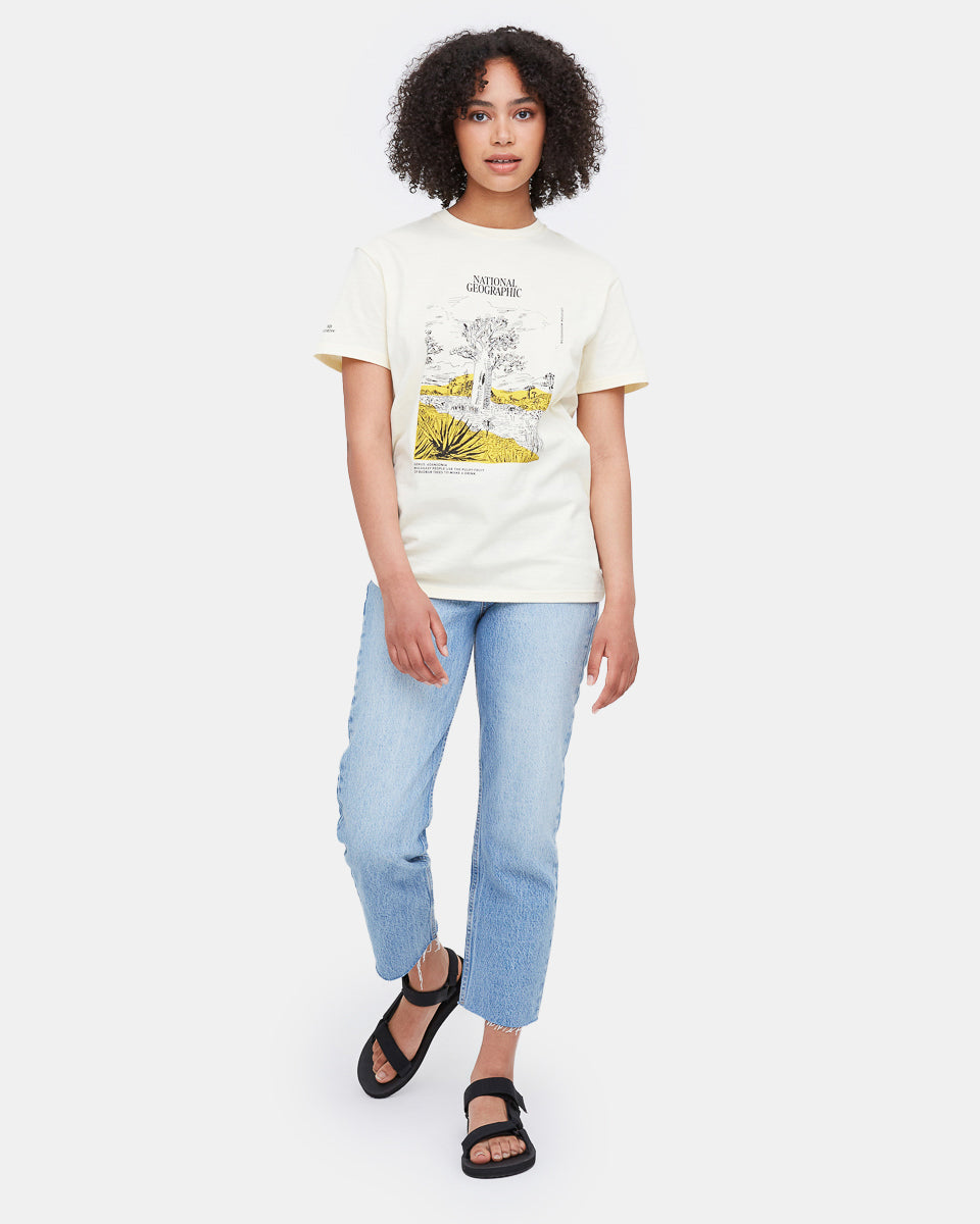 White National Geographic Unisex Graphic Tee