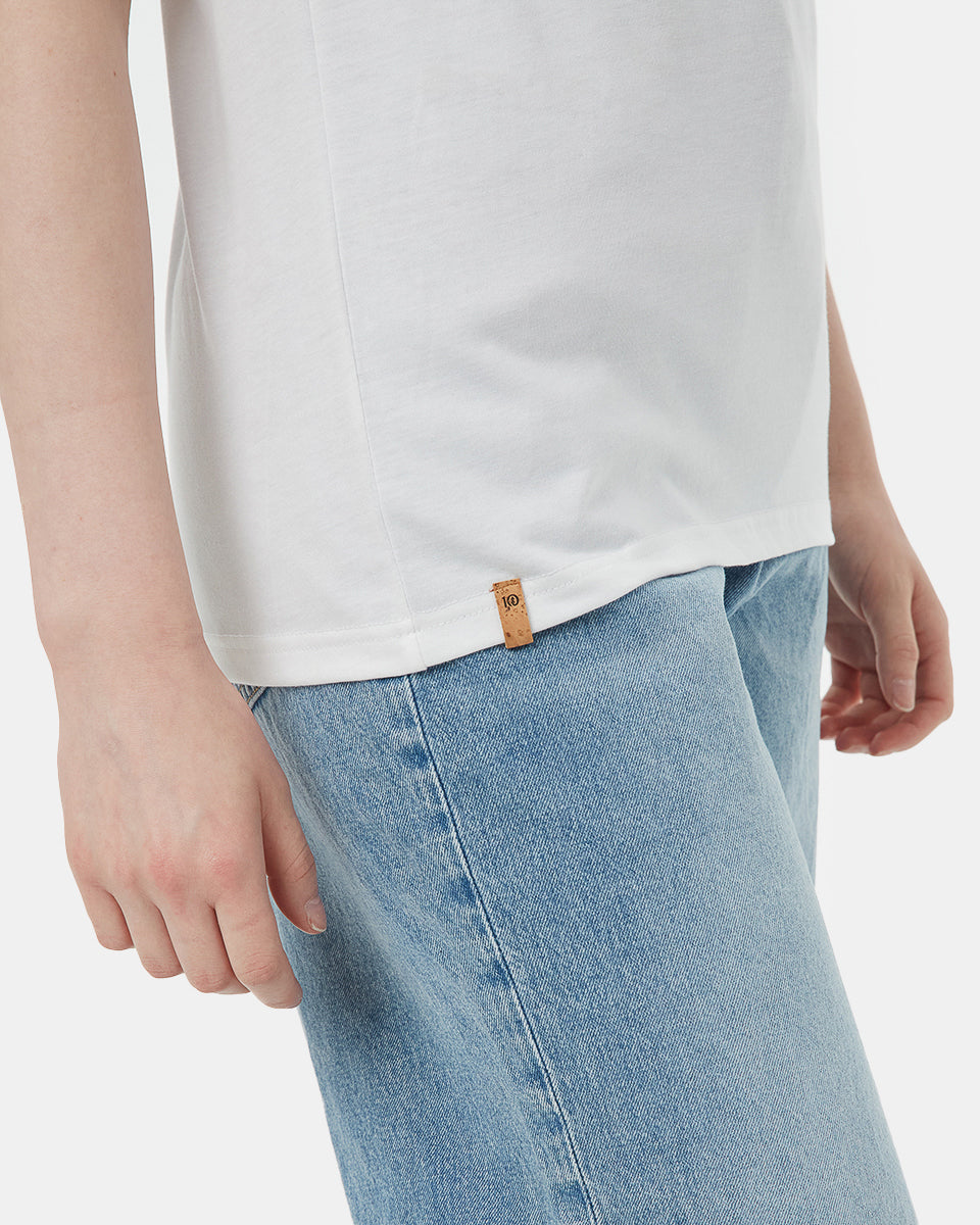 White Recycled Polyester Crew Neck T-Shirt