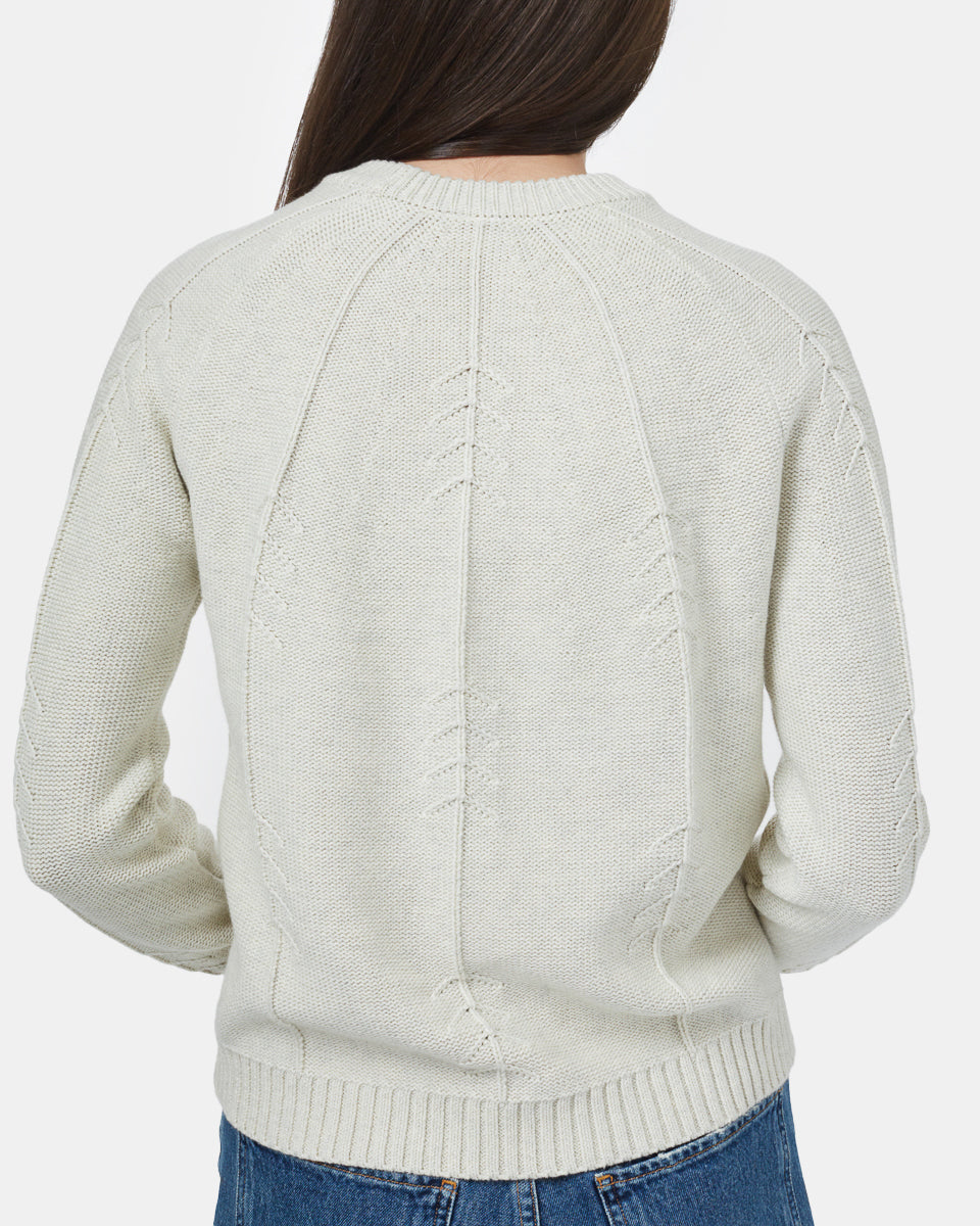 White Women's Knit Wool Ribbed Jumper