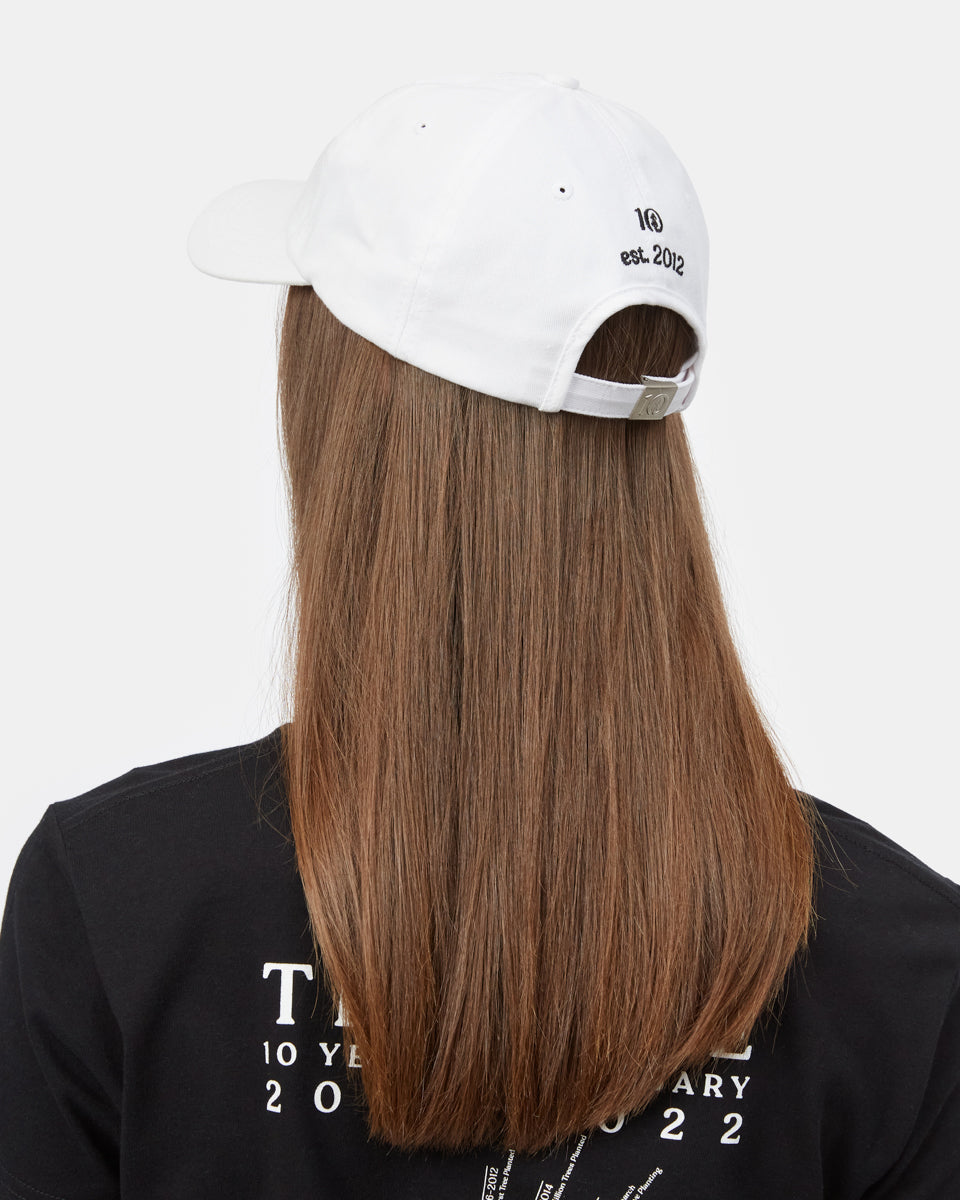 White Adjustable Organic Cotton Baseball Cap