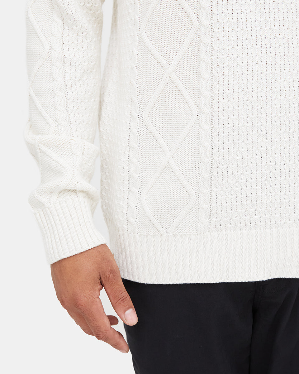 White Men's Organic Cotton Knit Jumper