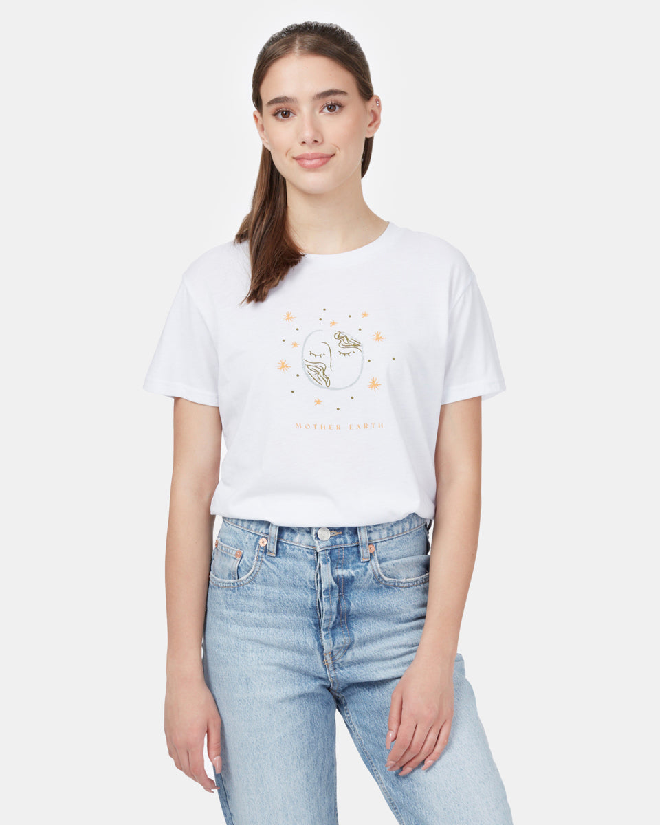 White Mother Earth Graphic Tee