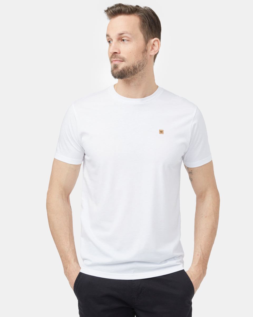 White Recycled Polyester Crew Neck Tee