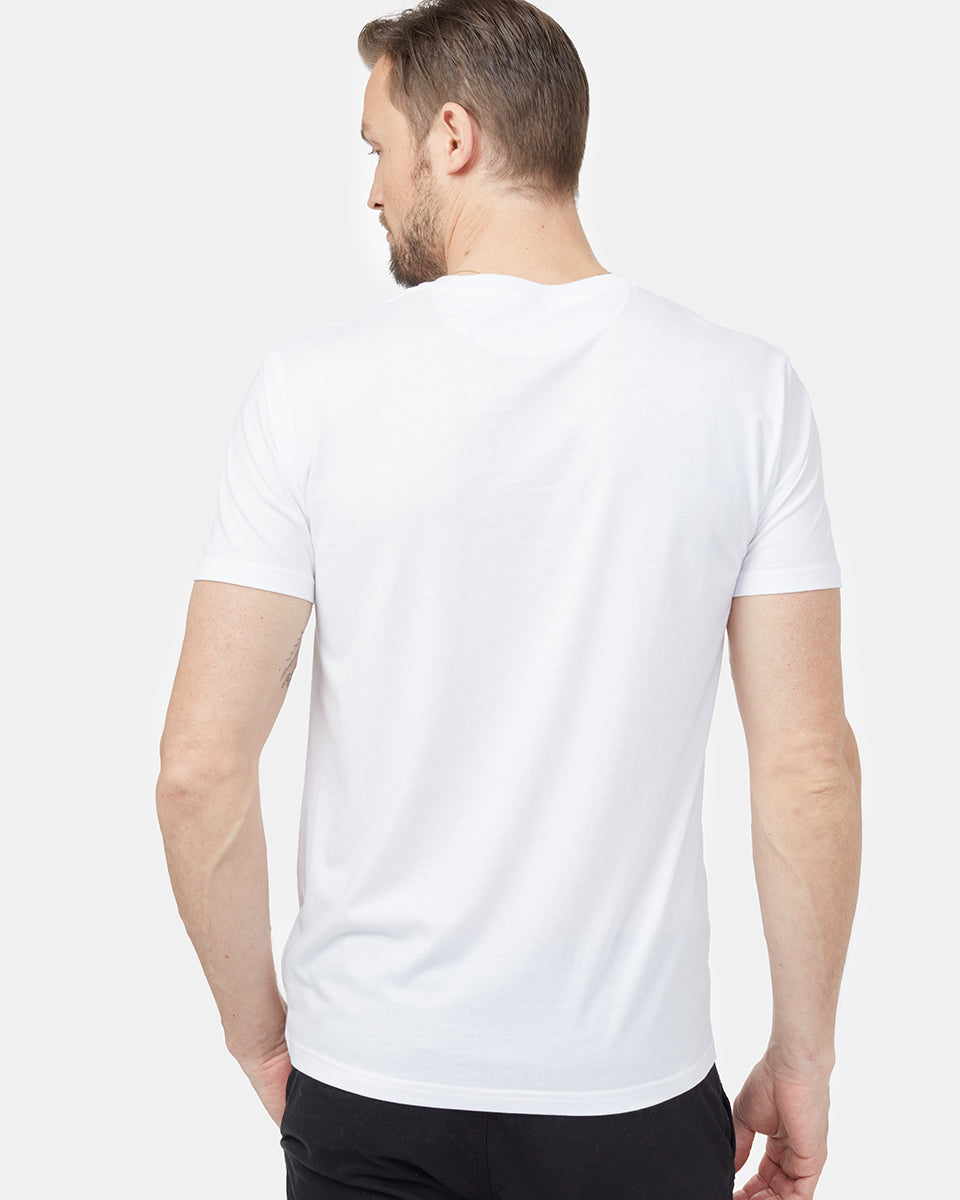 White Recycled Polyester Crew Neck Tee