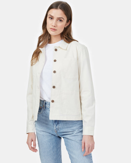 White Women's Canvas Utility Jacket
