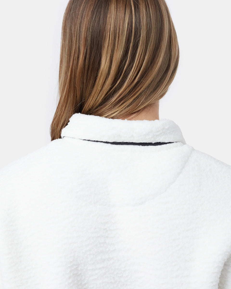 White Women's Fleece Sherpa Zip Up