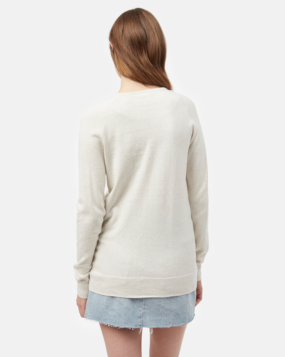 White Women's Longsleeve Crossover Jumper