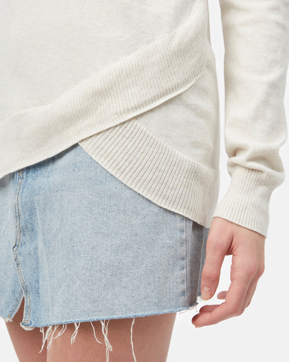 White Women's Longsleeve Crossover Jumper