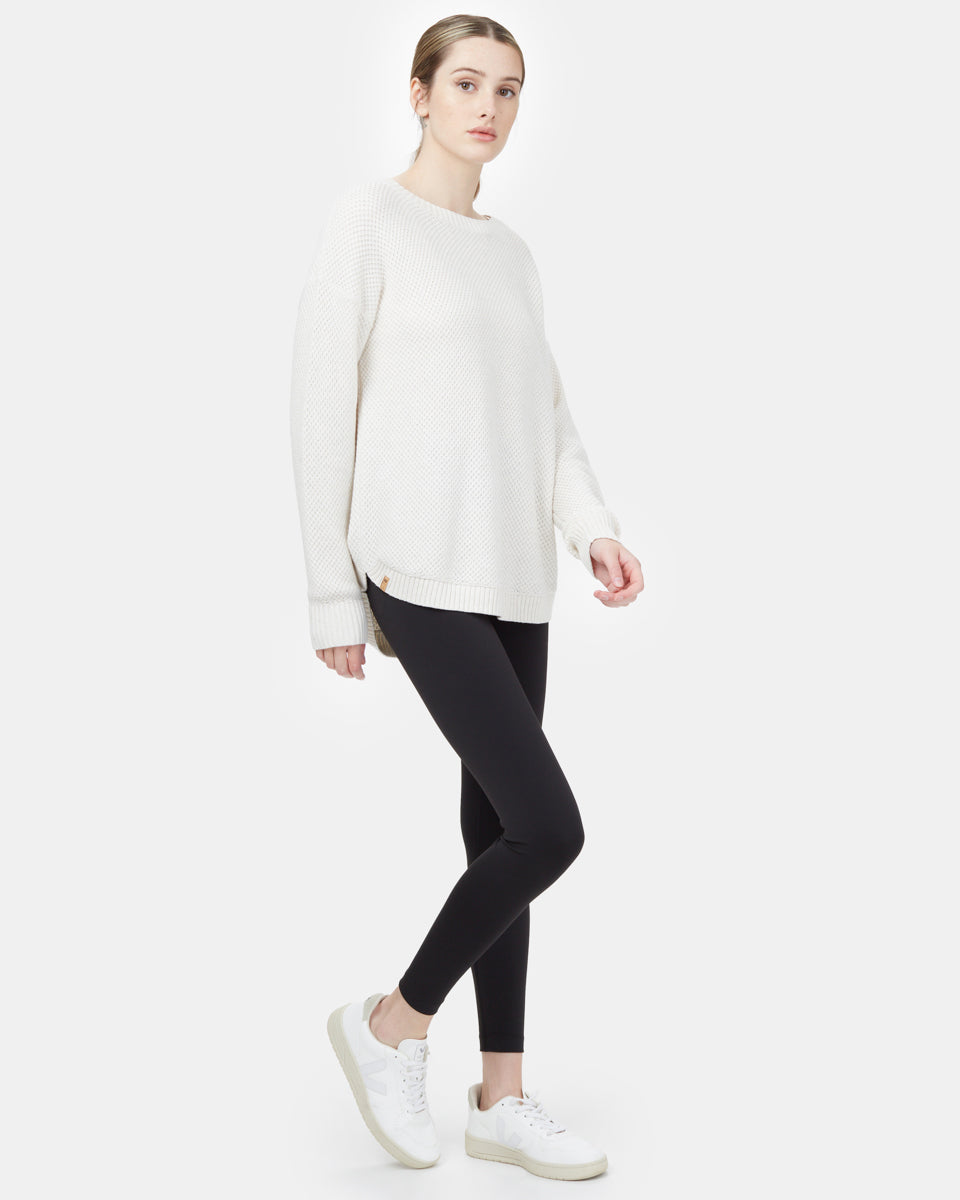 White Women's Organic Cotton Knit Sweater