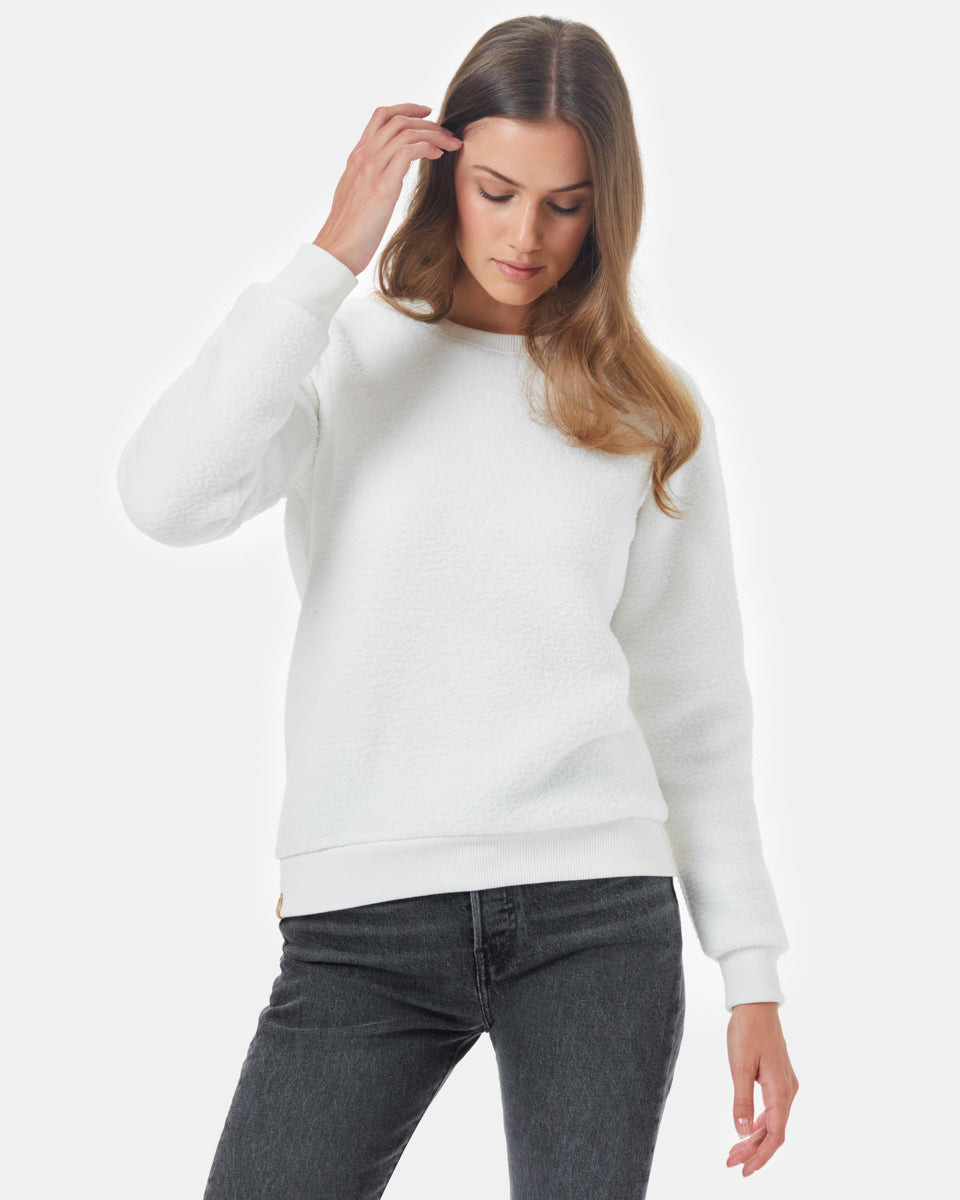 White Women's Sherpa Sweatshirt